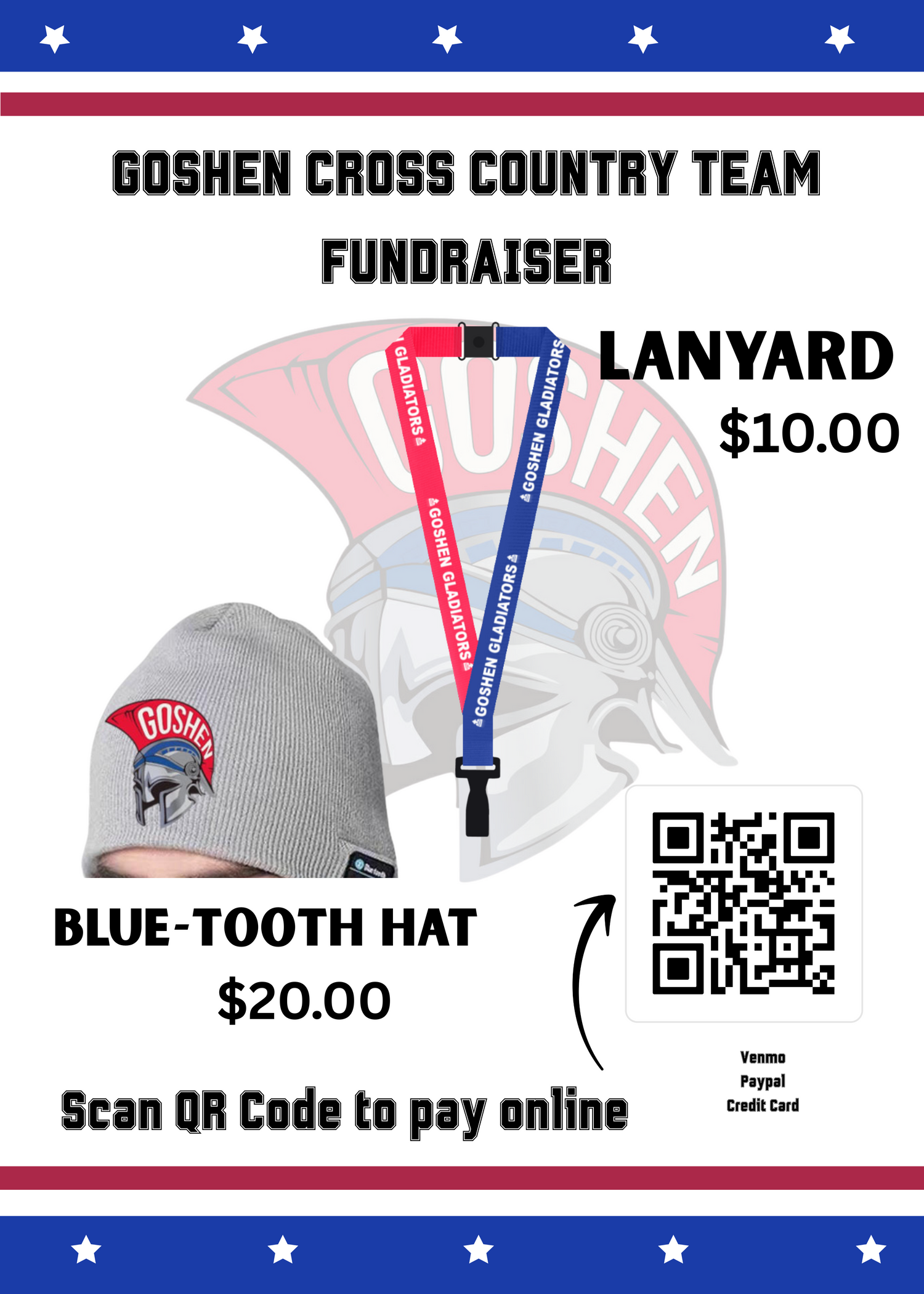 GOSHEN CSD XC TEAM LANYARD AND BLUETOOTH BEANIE FUDRAISER